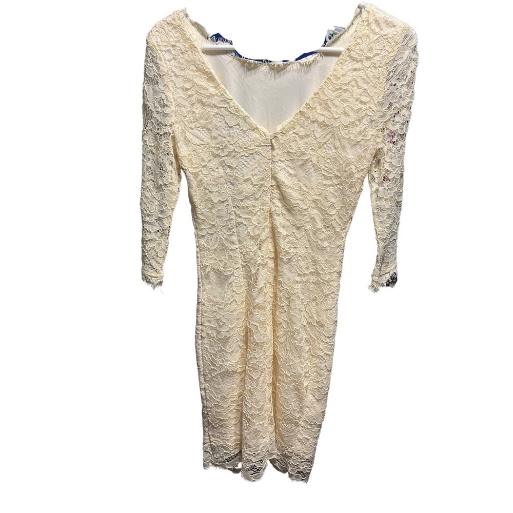 Lulu's Ivory Lace Sheath Mini Dress - Picture 10 of 16